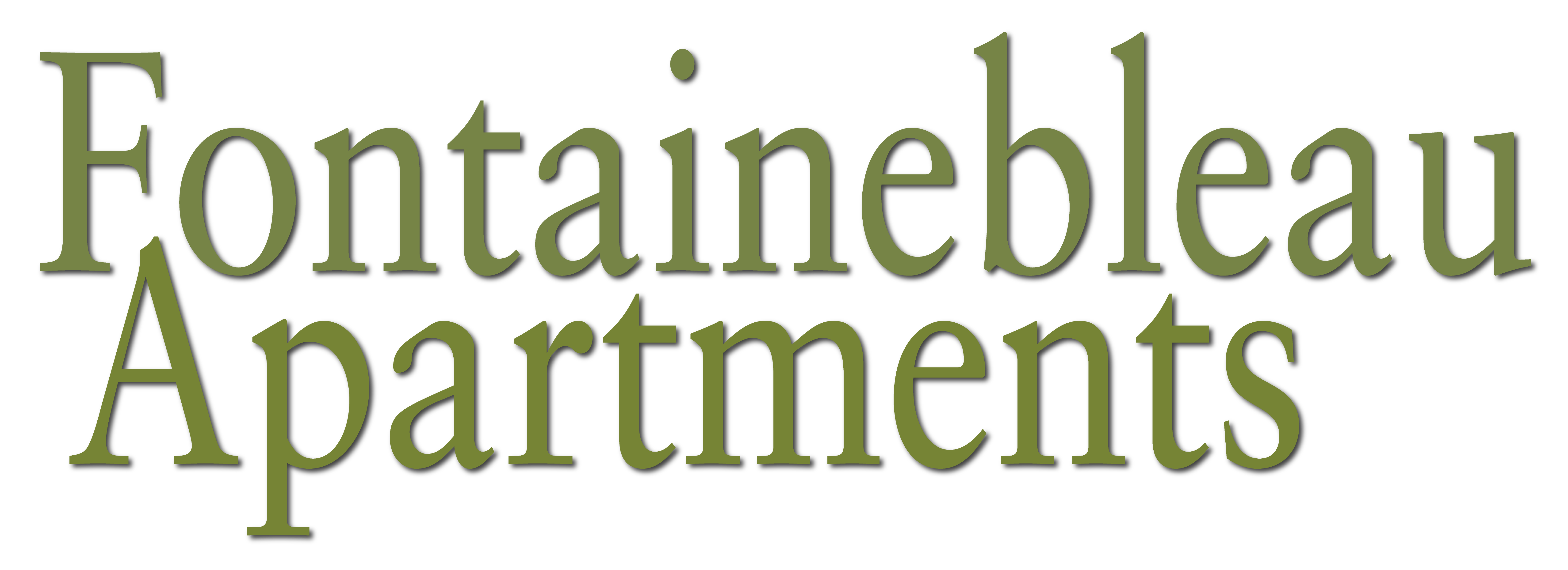 The image displays the name of a place called "Fontainebleau Apartments".